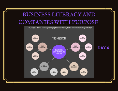 DAY 4: What you need to become a wealth coach series BUSINESS LITERACY AND COMPANIES WITH PURPO
